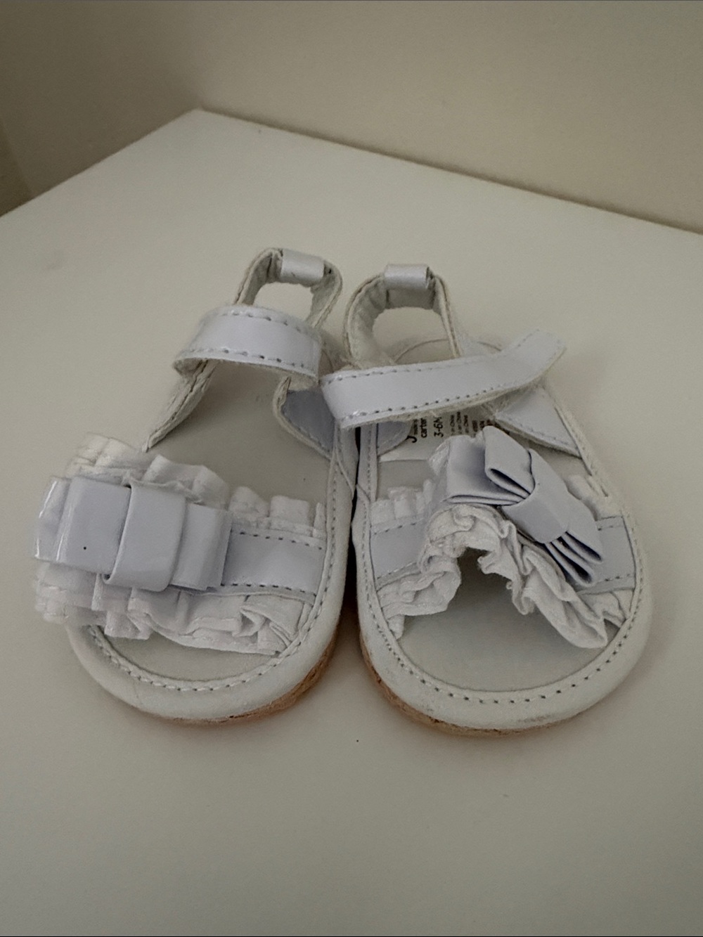 Carter's Baby Girl White Sandals 3-6 months size